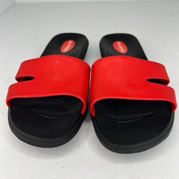 Okabashi Every Day Womens Black Red Sandals Slip On Flip Flops Size Small - Picture 3 of 9